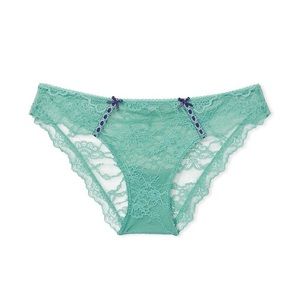 Victoria’s Secrete Dream Angels Corded Cheekini Panty Ribbon Slot Parasail Teal